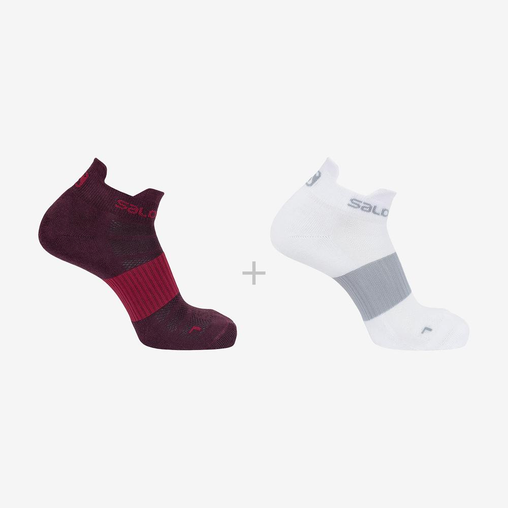 Salomon Singapore Mens Socks - SENSE 2-PACK Purple | 23716-QGJP